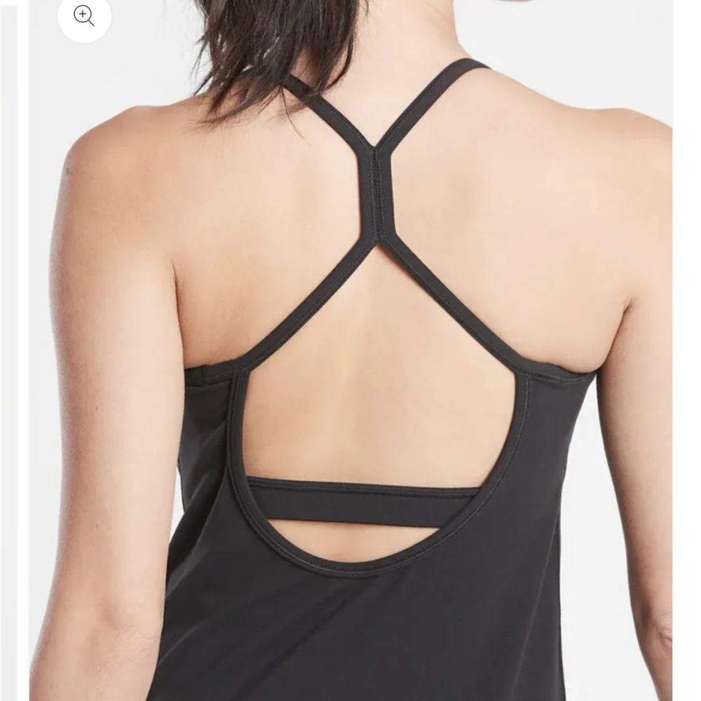 Athleta Black Strappy Back Tank Top - Picture 3 of 3